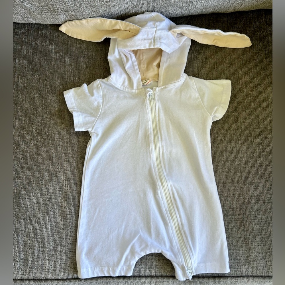 🐰 Easter Bunny White Zip Hoodie Onesie with Bunny Ears